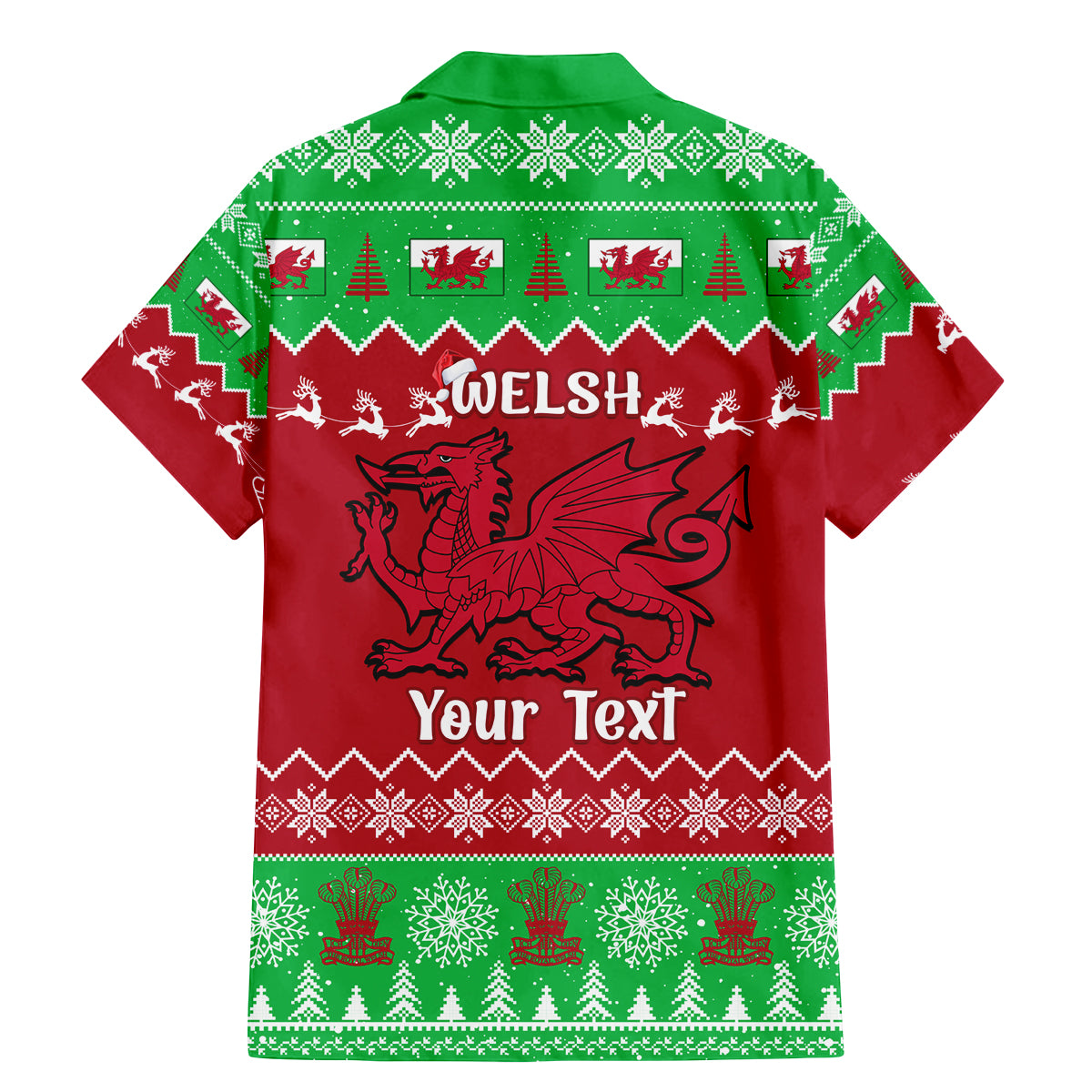 Personalised Wales Christmas Family Matching Mermaid Dress and Hawaiian Shirt Nadolig Llawen Cymru Unique Version - Wonder Print Shop