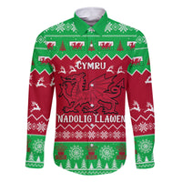 Personalised Wales Christmas Family Matching Tank Maxi Dress and Hawaiian Shirt Nadolig Llawen Cymru Unique Version - Wonder Print Shop