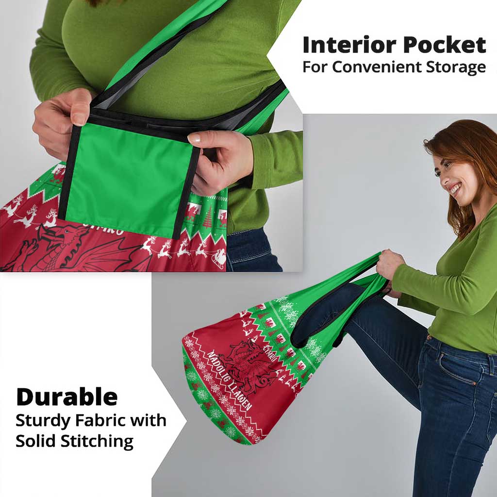 Wales Christmas Grocery Bag Nadolig Llawen Cymru Unique Version