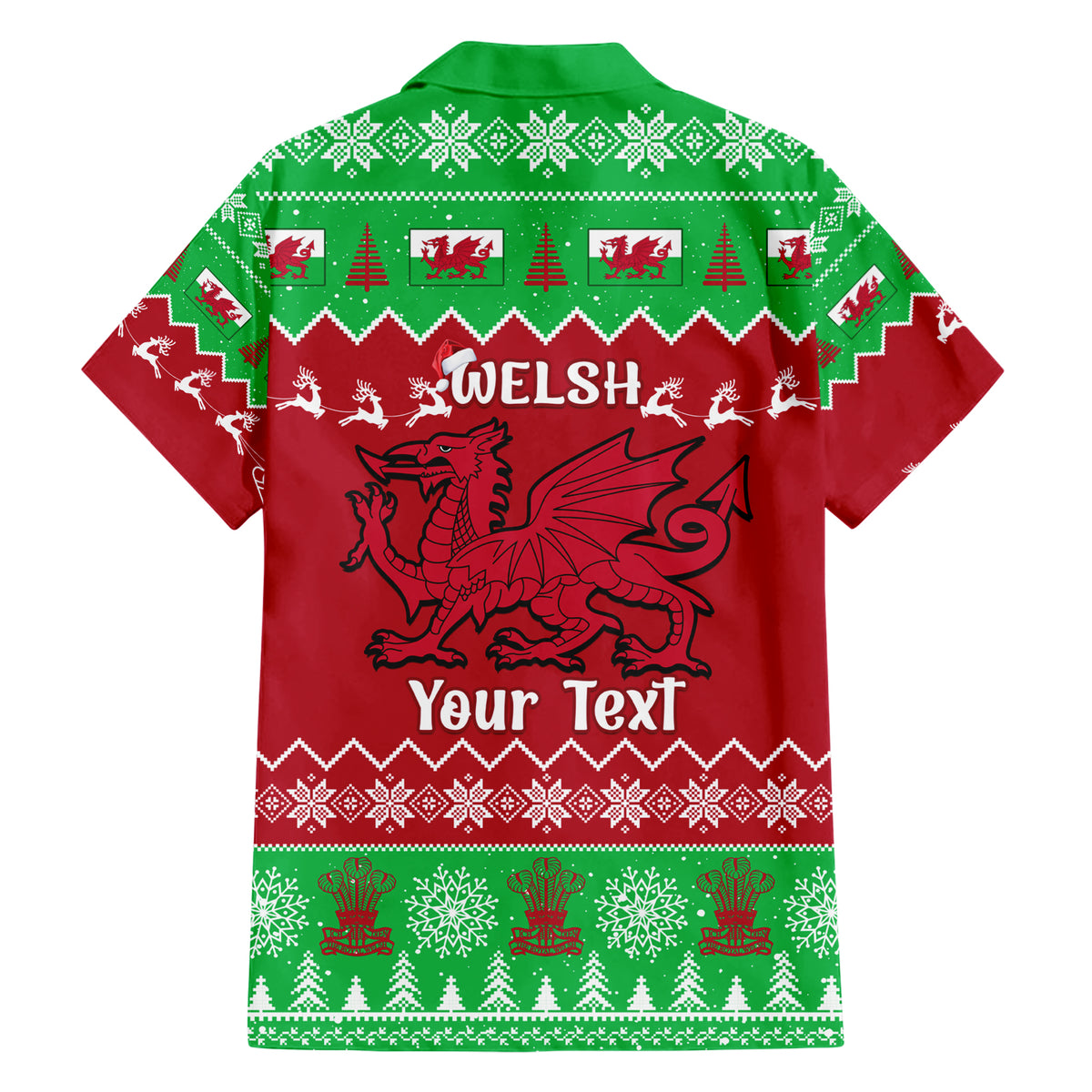 Personalised Wales Christmas Hawaiian Shirt Nadolig Llawen Cymru Unique Version - Wonder Print Shop