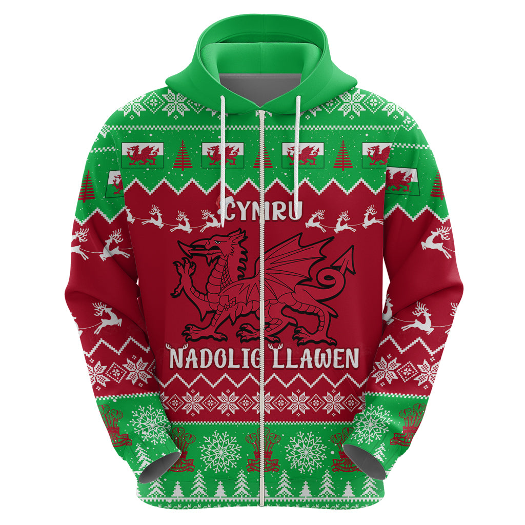 Personalised Wales Christmas Hoodie Nadolig Llawen Cymru Unique Version - Wonder Print Shop