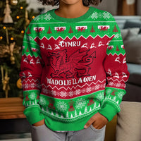 Personalised Wales Christmas Kid Ugly Christmas Sweater Nadolig Llawen Cymru Unique Version - Wonder Print Shop
