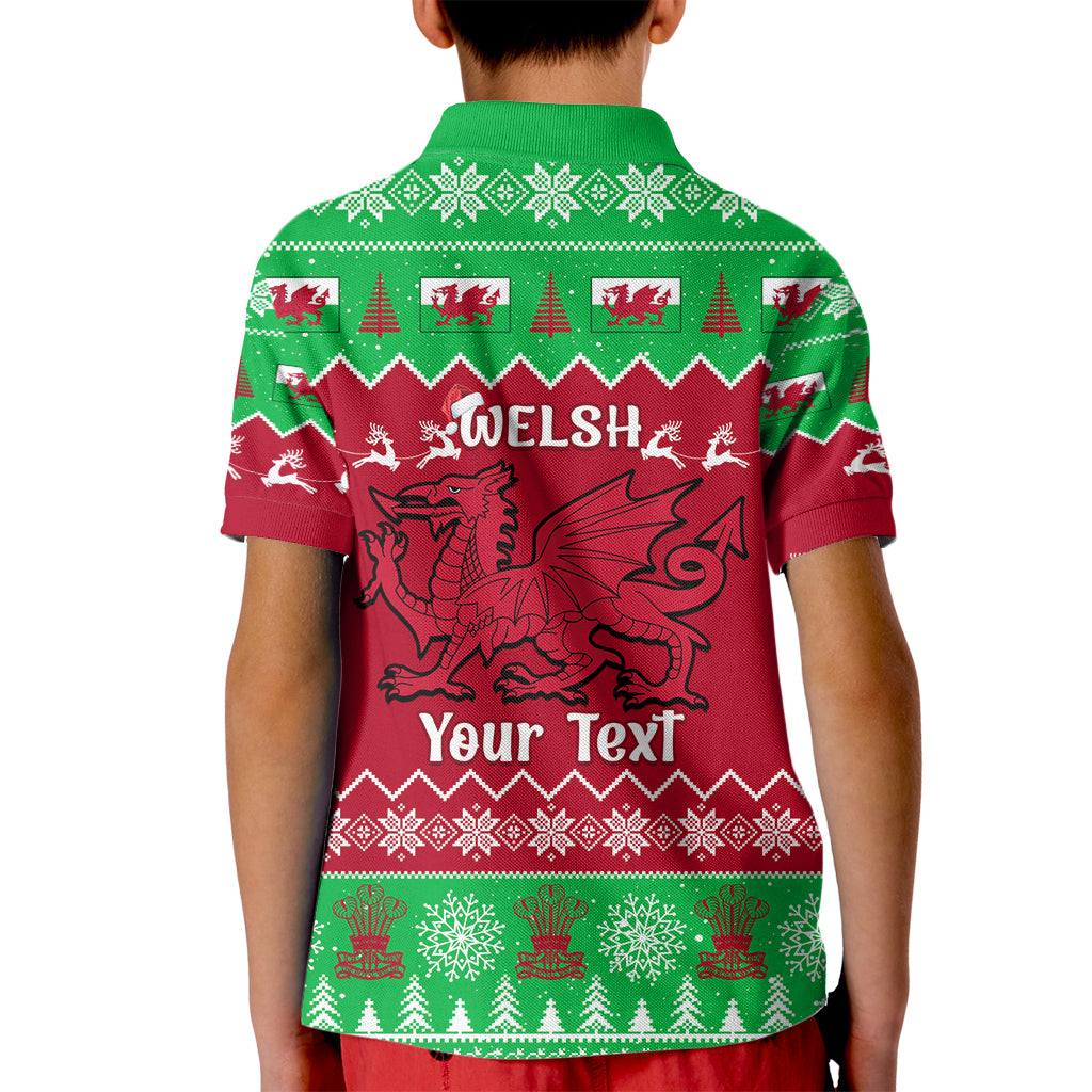 Personalised Wales Christmas Kid Polo Shirt Nadolig Llawen Cymru Unique Version - Wonder Print Shop