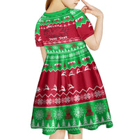 Personalised Wales Christmas Kid Short Sleeve Dress Nadolig Llawen Cymru Unique Version - Wonder Print Shop