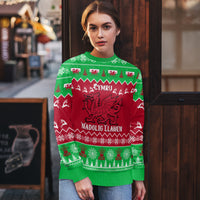 Personalised Wales Christmas Ugly Christmas Sweater Nadolig Llawen Cymru Unique Version - Wonder Print Shop