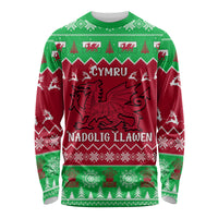 Personalised Wales Christmas Long Sleeve Shirt Nadolig Llawen Cymru Unique Version - Wonder Print Shop