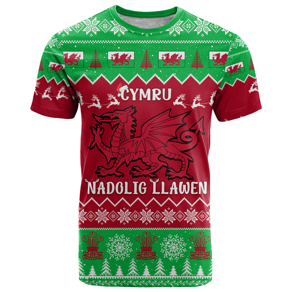 Personalised Wales Christmas T Shirt Nadolig Llawen Cymru Unique Version - Wonder Print Shop