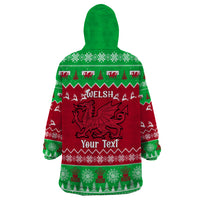 Personalised Wales Christmas Wearable Blanket Hoodie Nadolig Llawen Cymru Unique Version - Wonder Print Shop