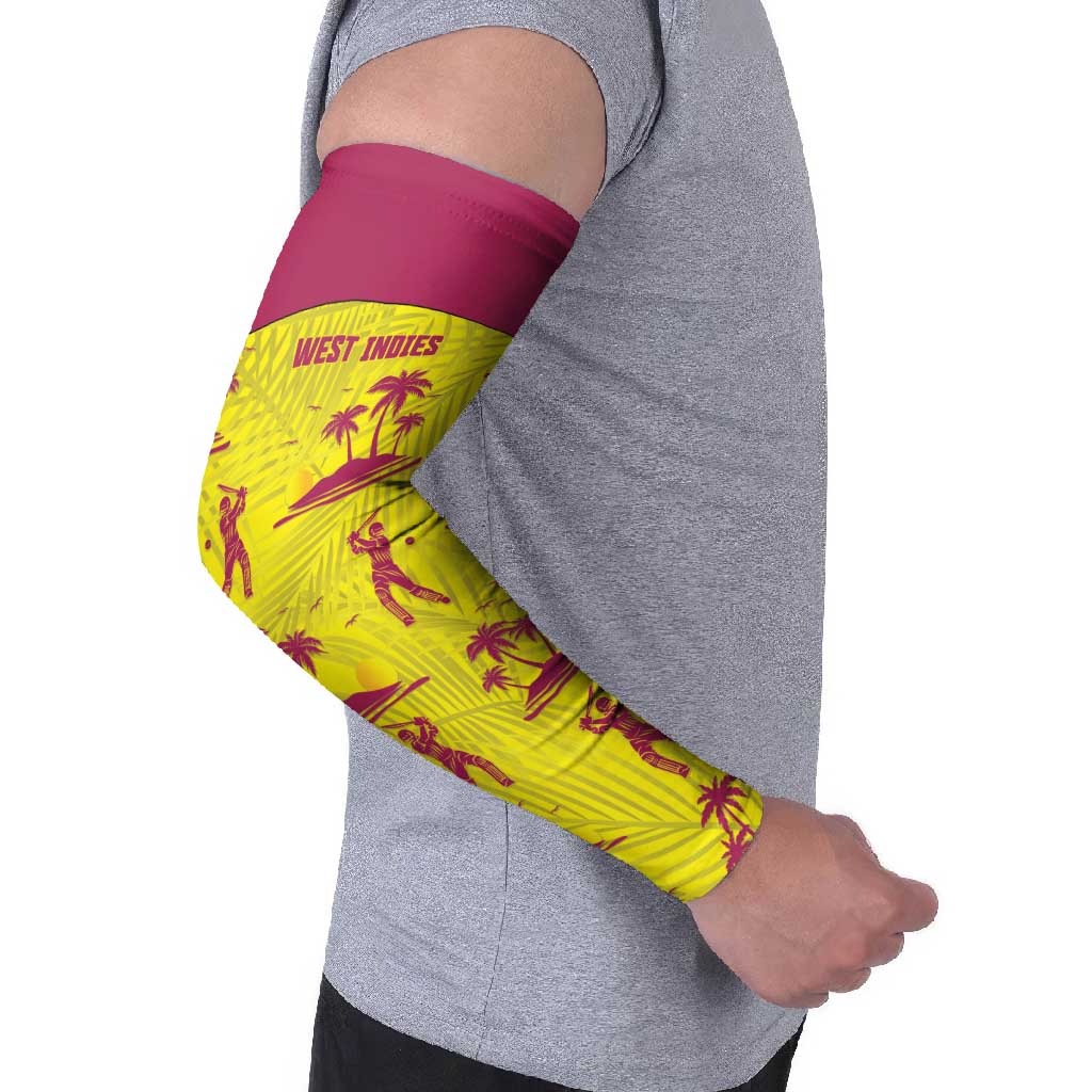 West Indies Cricket Custom Arm Sleeves Windies Palm Tree Tropical Style - Wonder Print Shop