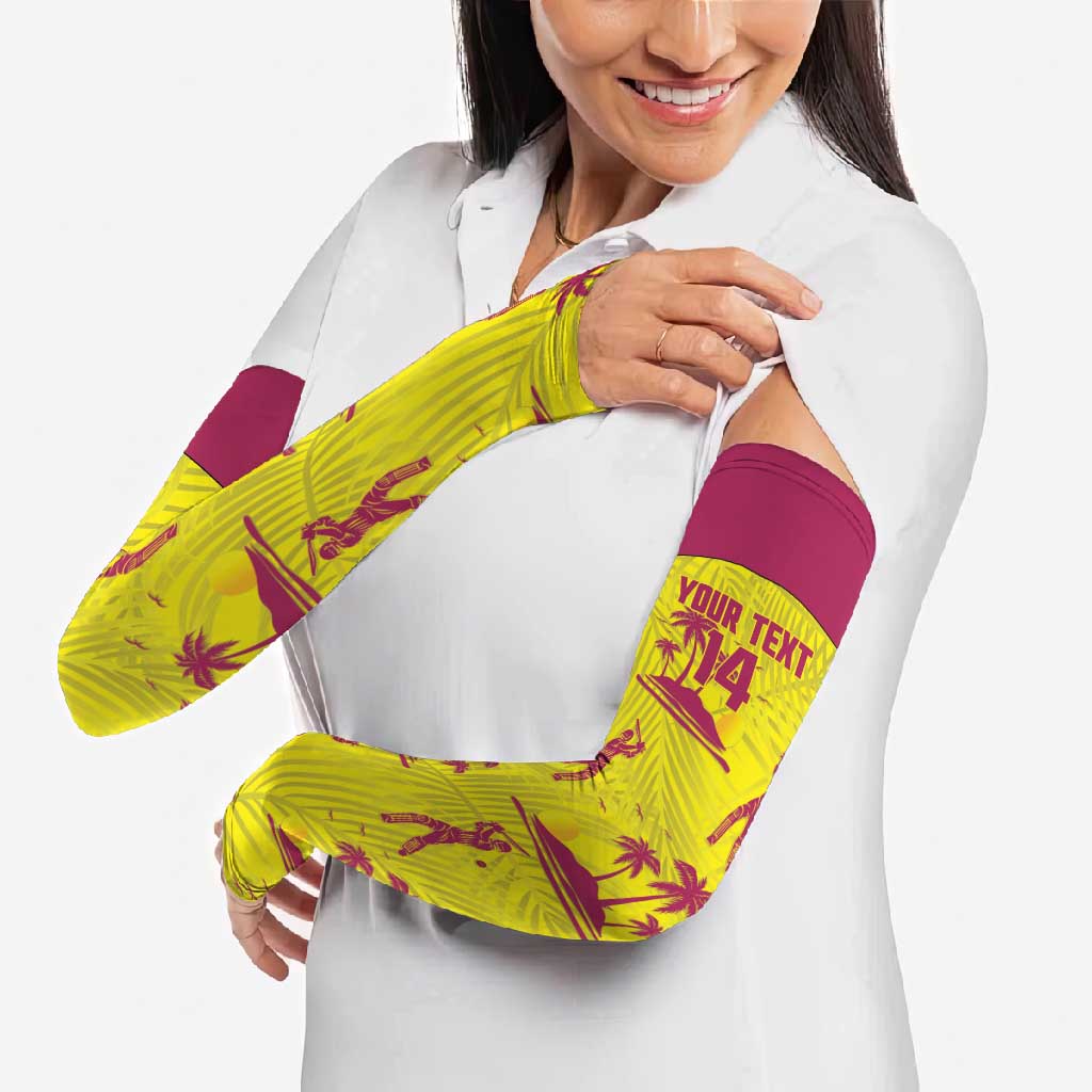 West Indies Cricket Custom Arm Sleeves Windies Palm Tree Tropical Style - Wonder Print Shop