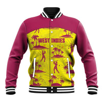 West Indies Cricket Custom Baseball Jacket Windies Palm Tree Tropical Style - Wonder Print Shop