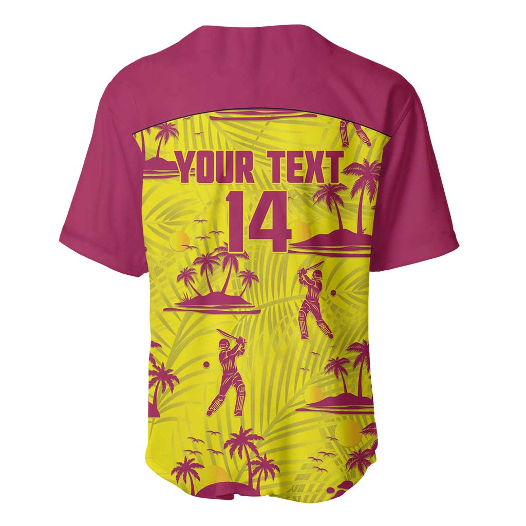 West Indies Cricket Custom Baseball Jersey Windies Palm Tree Tropical Style - Wonder Print Shop
