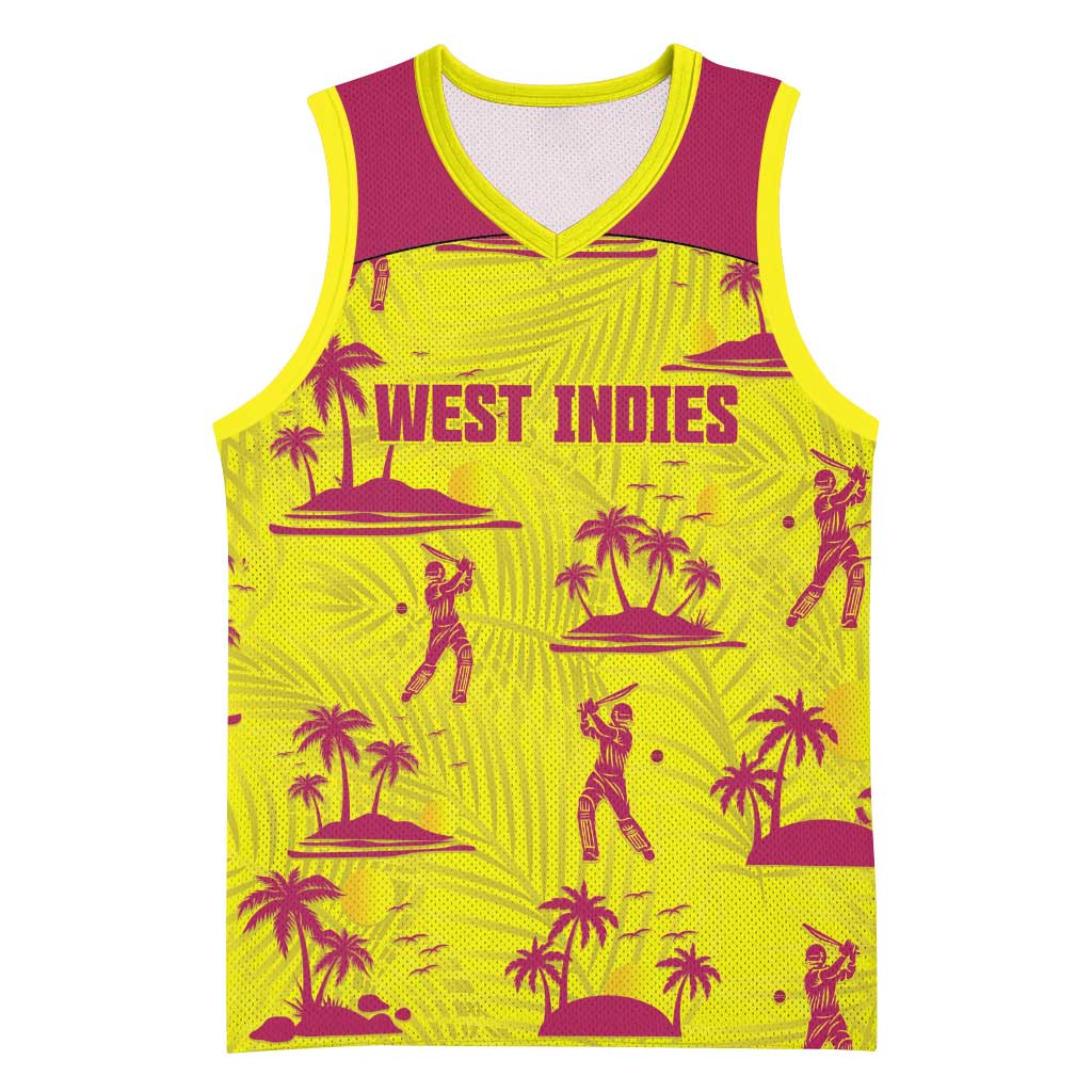 West Indies Cricket Custom Basketball Jersey Windies Palm Tree Tropical Style - Wonder Print Shop