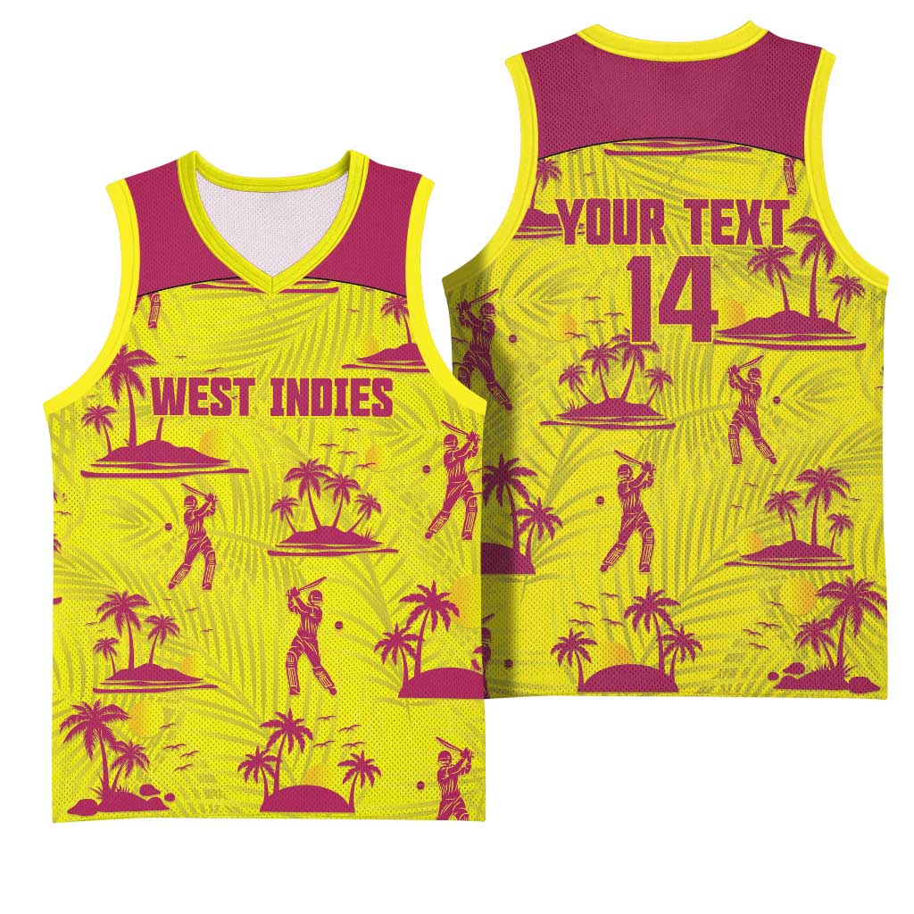 West Indies Cricket Custom Basketball Jersey Windies Palm Tree Tropical Style - Wonder Print Shop