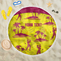West Indies Cricket Custom Beach Blanket Windies Palm Tree Tropical Style - Wonder Print Shop
