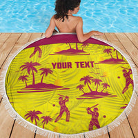 West Indies Cricket Custom Beach Blanket Windies Palm Tree Tropical Style - Wonder Print Shop