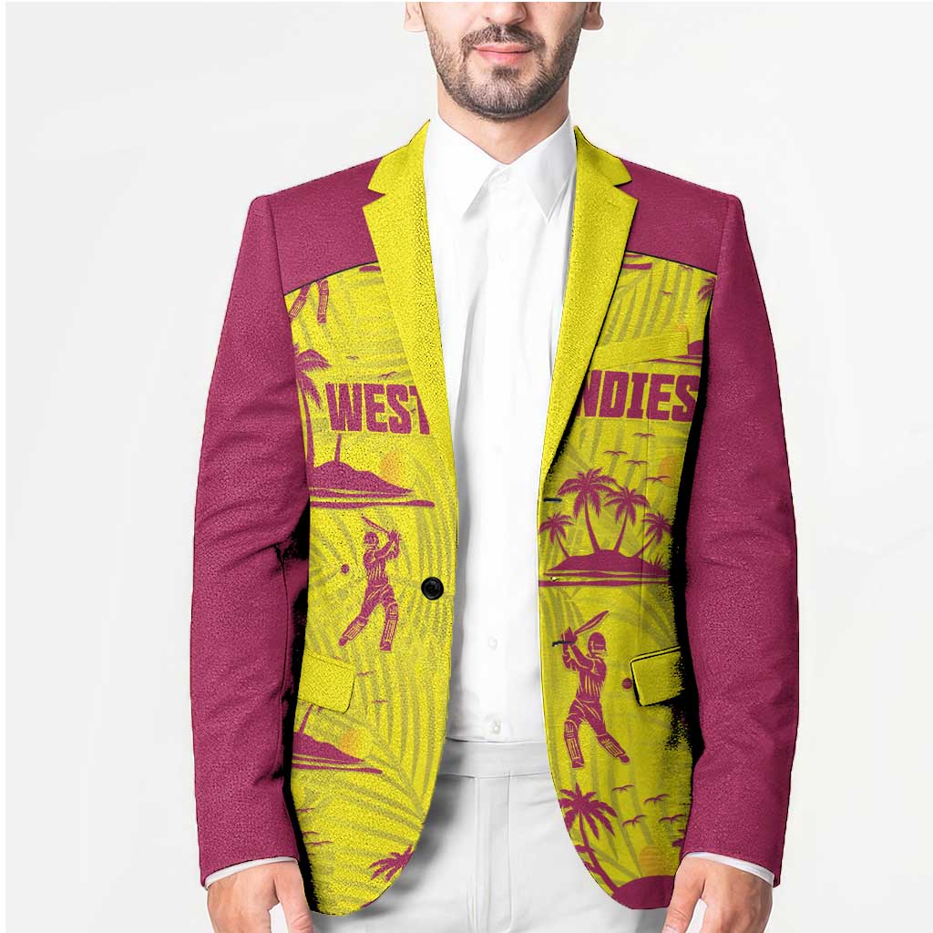 West Indies Cricket Custom Blazer Windies Palm Tree Tropical Style - Wonder Print Shop
