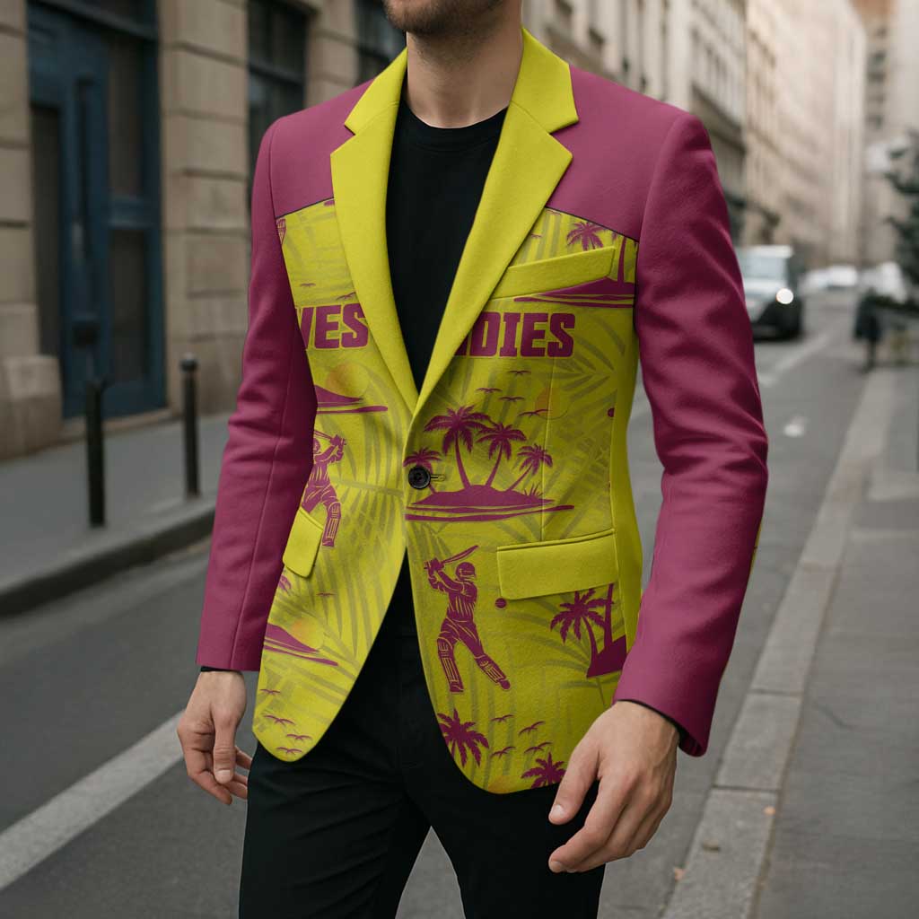 West Indies Cricket Custom Blazer Windies Palm Tree Tropical Style - Wonder Print Shop