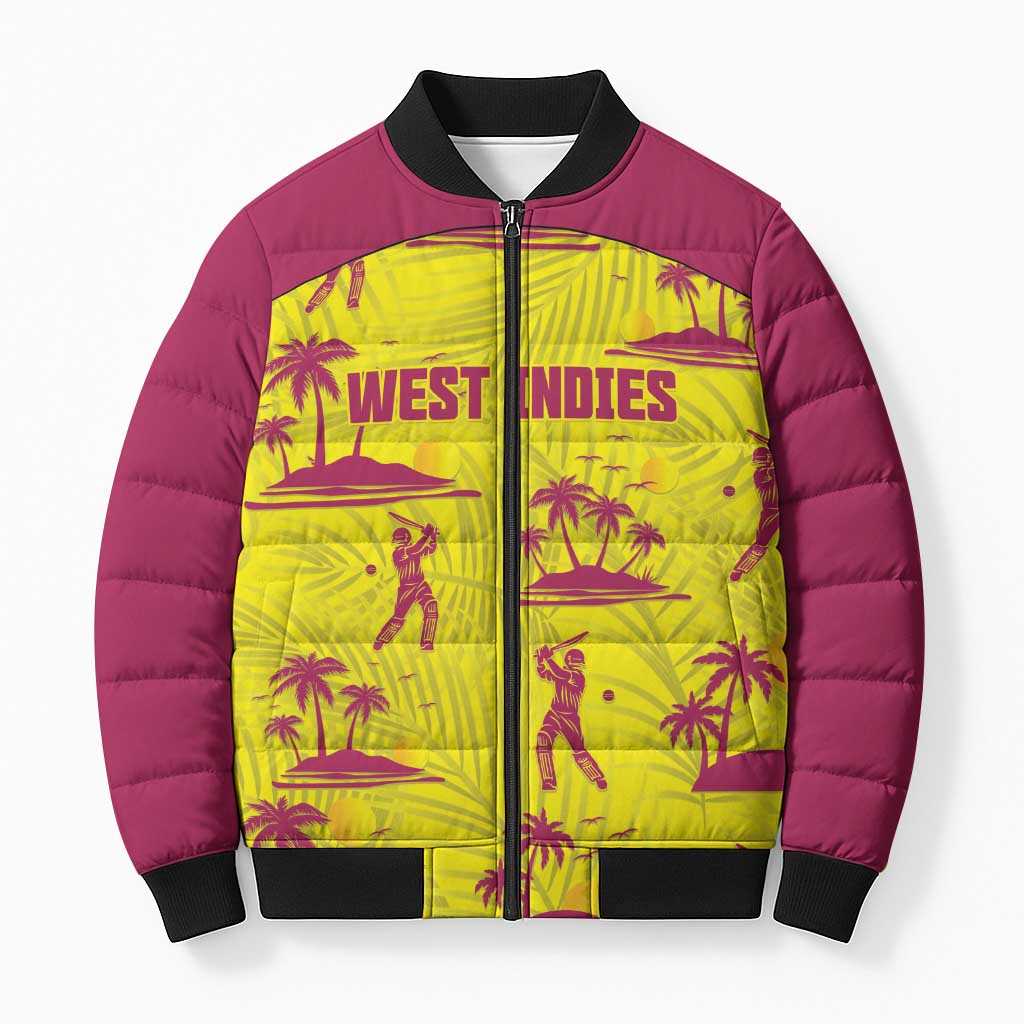 West Indies Cricket Custom Bomber Puffer Jacket Windies Palm Tree Tropical Style - Wonder Print Shop