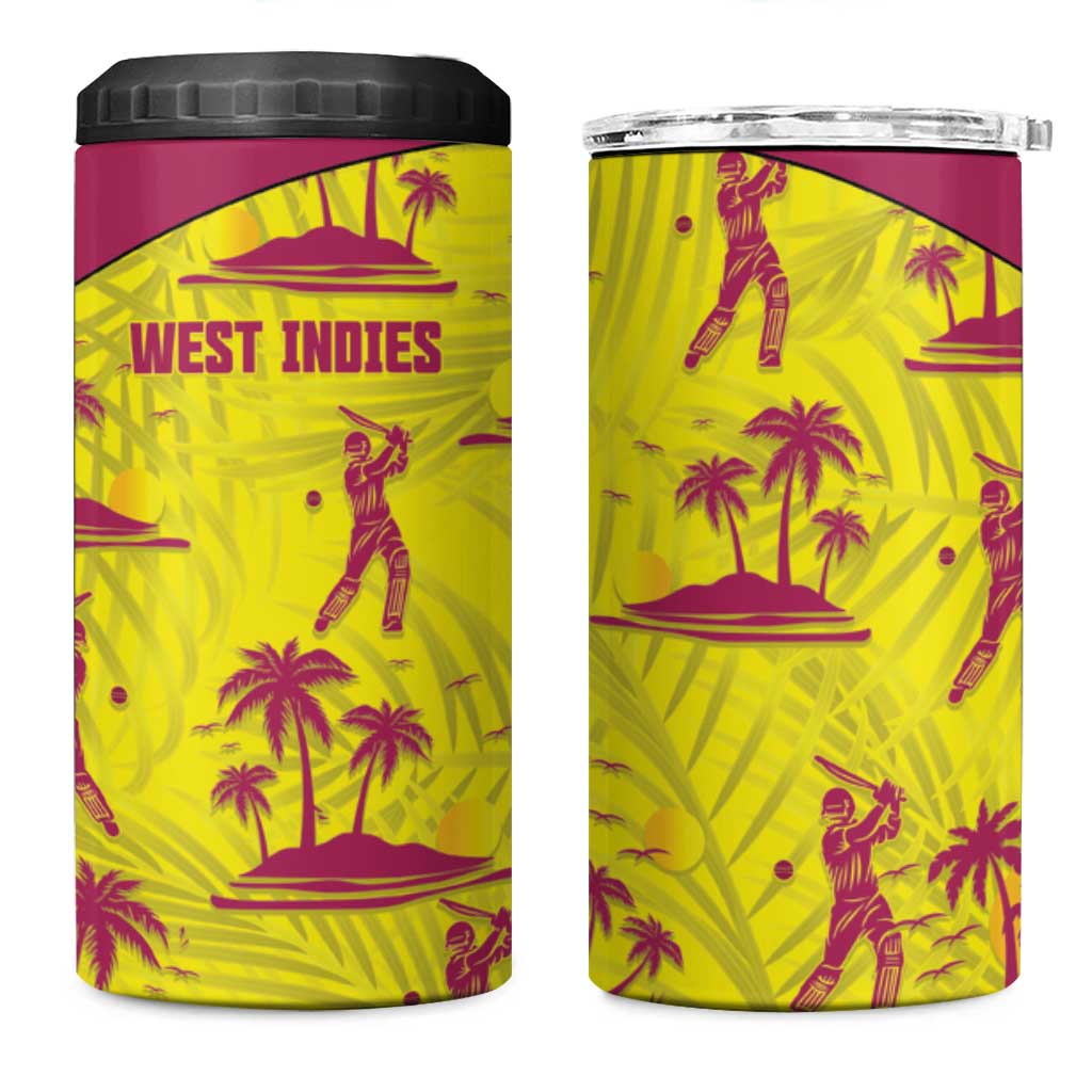 West Indies Cricket 4 in 1 Can Cooler Tumbler Windies Palm Tree Tropical Style - Wonder Print Shop