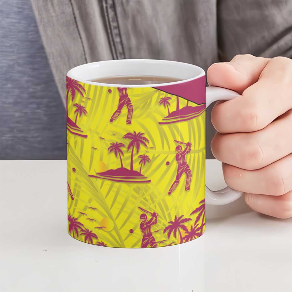 West Indies Cricket Ceramic Mug Windies Palm Tree Tropical Style - Wonder Print Shop