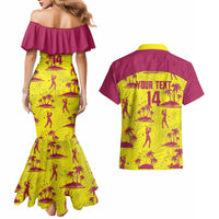 West Indies Cricket Custom Couples Matching Mermaid Dress and Hawaiian Shirt Windies Palm Tree Tropical Style - Wonder Print Shop