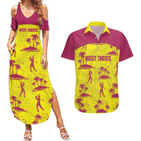 West Indies Cricket Custom Couples Matching Summer Maxi Dress and Hawaiian Shirt Windies Palm Tree Tropical Style - Wonder Print Shop