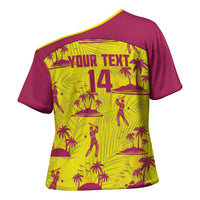 West Indies Cricket Custom Cross Shoulder Shirt Windies Palm Tree Tropical Style - Wonder Print Shop