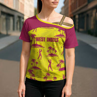 West Indies Cricket Custom Cross Shoulder Shirt Windies Palm Tree Tropical Style - Wonder Print Shop