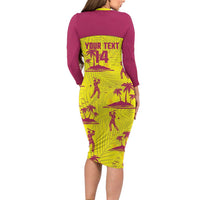 West Indies Cricket Custom Family Matching Long Sleeve Bodycon Dress and Hawaiian Shirt Windies Palm Tree Tropical Style - Wonder Print Shop