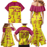 West Indies Cricket Custom Family Matching Mermaid Dress and Hawaiian Shirt Windies Palm Tree Tropical Style - Wonder Print Shop