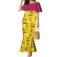 West Indies Cricket Custom Family Matching Mermaid Dress and Hawaiian Shirt Windies Palm Tree Tropical Style - Wonder Print Shop