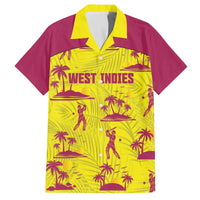West Indies Cricket Custom Family Matching Off The Shoulder Long Sleeve Dress and Hawaiian Shirt Windies Palm Tree Tropical Style - Wonder Print Shop