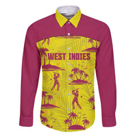 West Indies Cricket Custom Family Matching Off The Shoulder Long Sleeve Dress and Hawaiian Shirt Windies Palm Tree Tropical Style - Wonder Print Shop