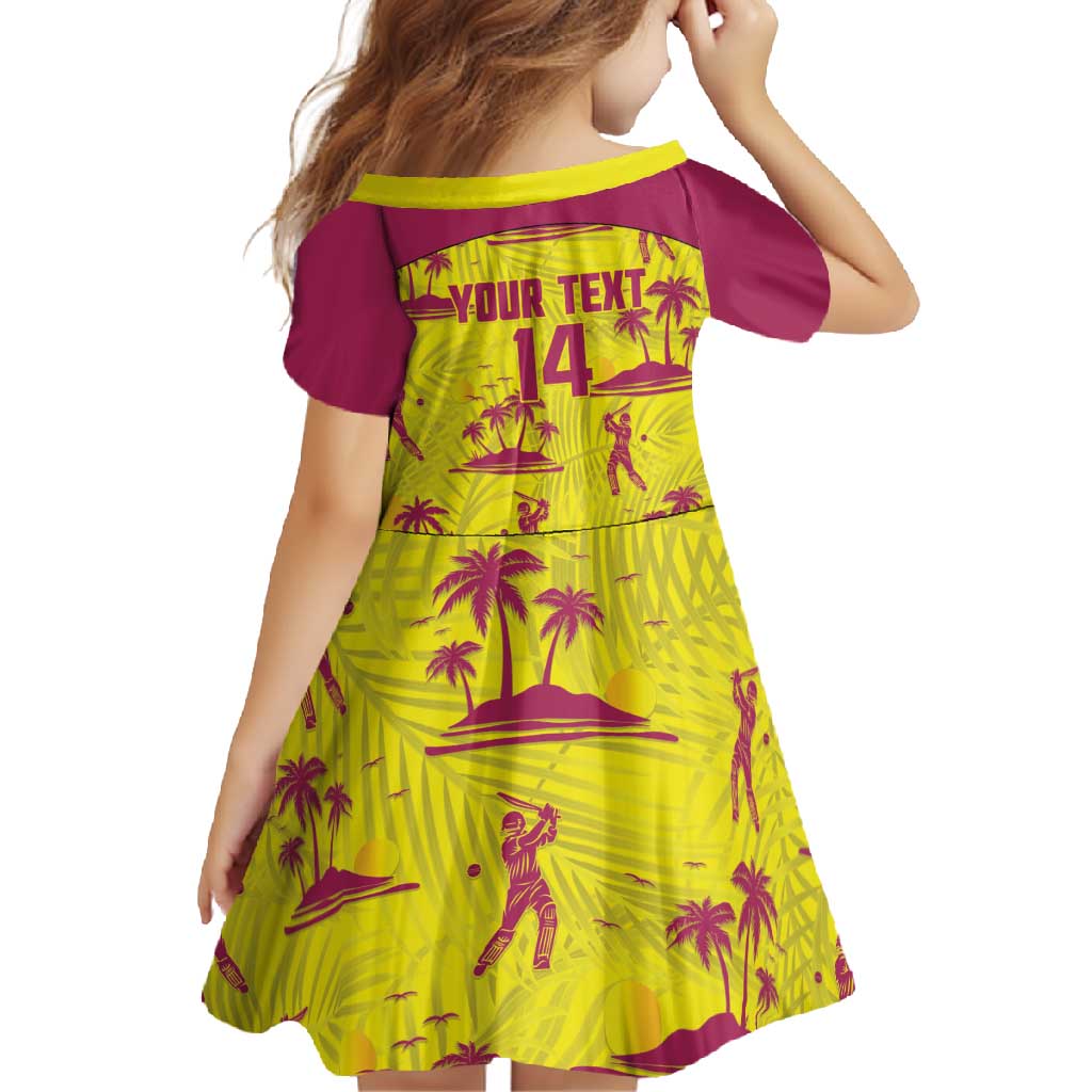 West Indies Cricket Custom Family Matching Short Sleeve Bodycon Dress and Hawaiian Shirt Windies Palm Tree Tropical Style - Wonder Print Shop