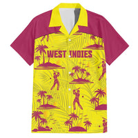 West Indies Cricket Custom Family Matching Short Sleeve Bodycon Dress and Hawaiian Shirt Windies Palm Tree Tropical Style - Wonder Print Shop
