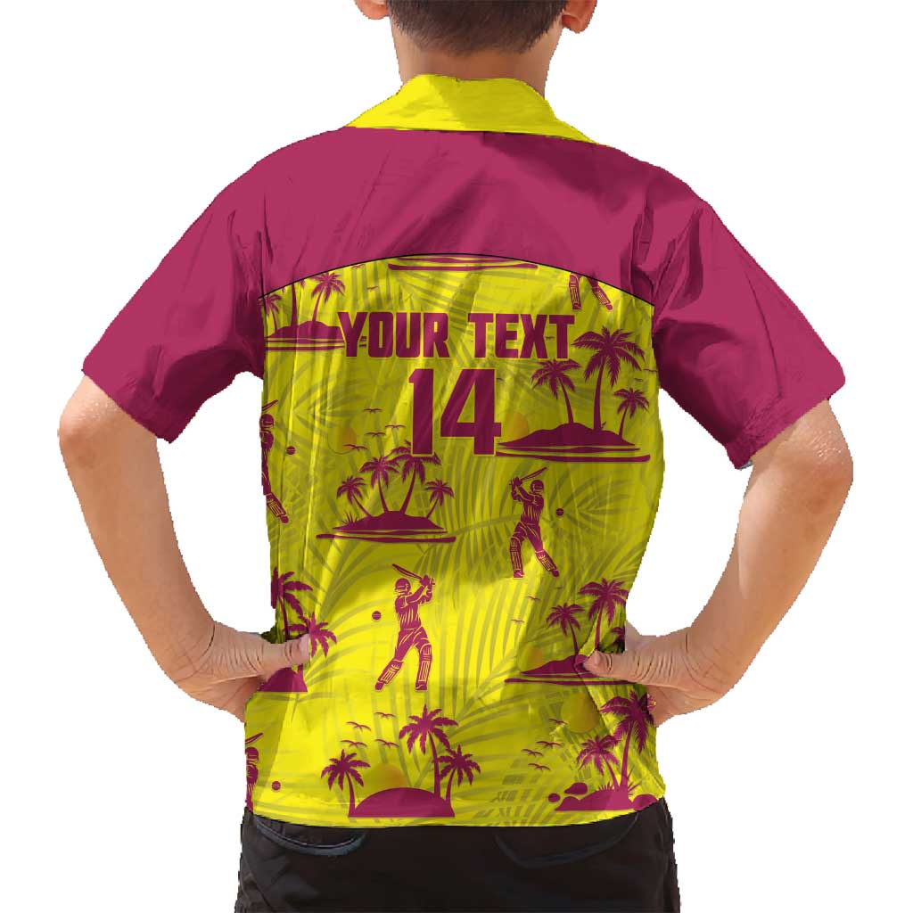 West Indies Cricket Custom Family Matching Tank Maxi Dress and Hawaiian Shirt Windies Palm Tree Tropical Style - Wonder Print Shop