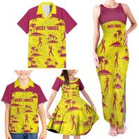 West Indies Cricket Custom Family Matching Tank Maxi Dress and Hawaiian Shirt Windies Palm Tree Tropical Style - Wonder Print Shop