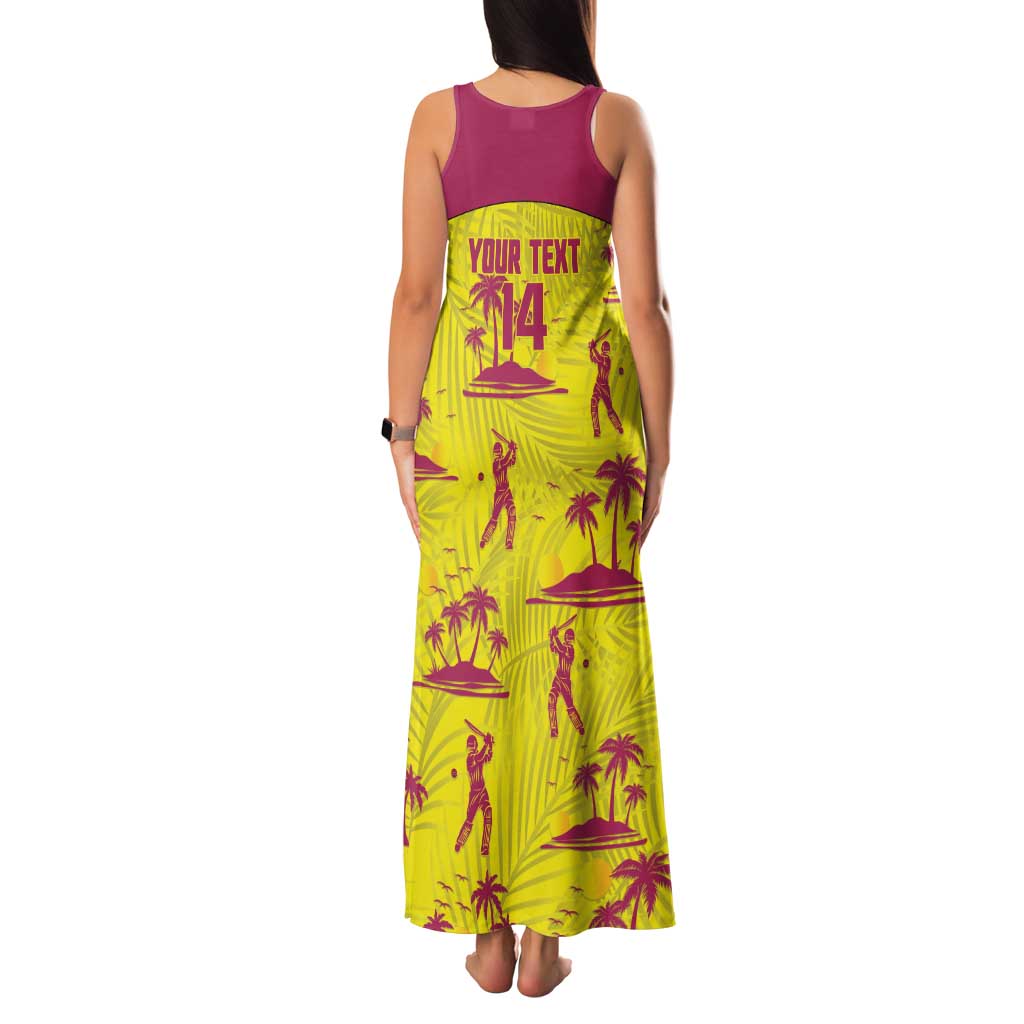West Indies Cricket Custom Family Matching Tank Maxi Dress and Hawaiian Shirt Windies Palm Tree Tropical Style - Wonder Print Shop