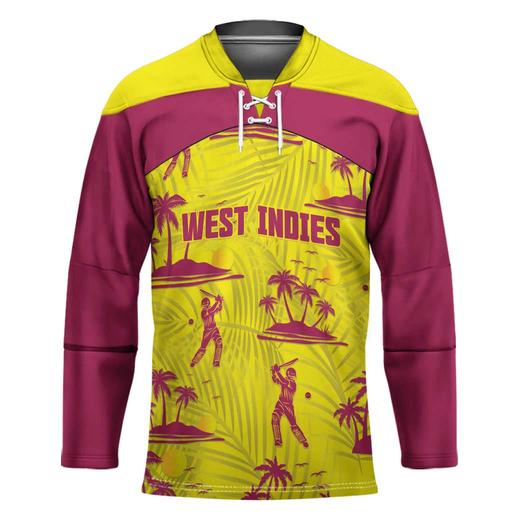 West Indies Cricket Custom Hockey Jersey Windies Palm Tree Tropical Style - Wonder Print Shop