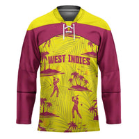 West Indies Cricket Custom Hockey Jersey Windies Palm Tree Tropical Style - Wonder Print Shop