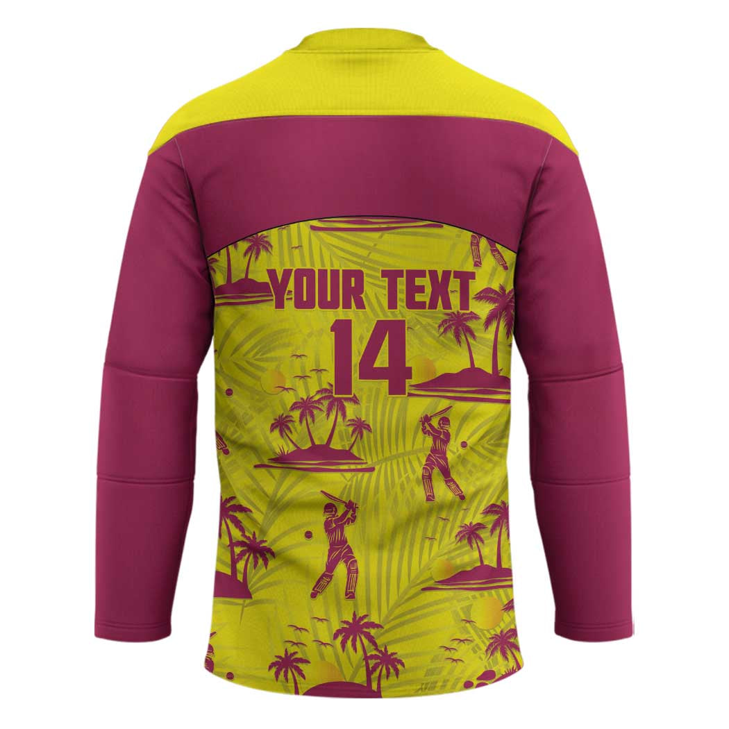 West Indies Cricket Custom Hockey Jersey Windies Palm Tree Tropical Style - Wonder Print Shop