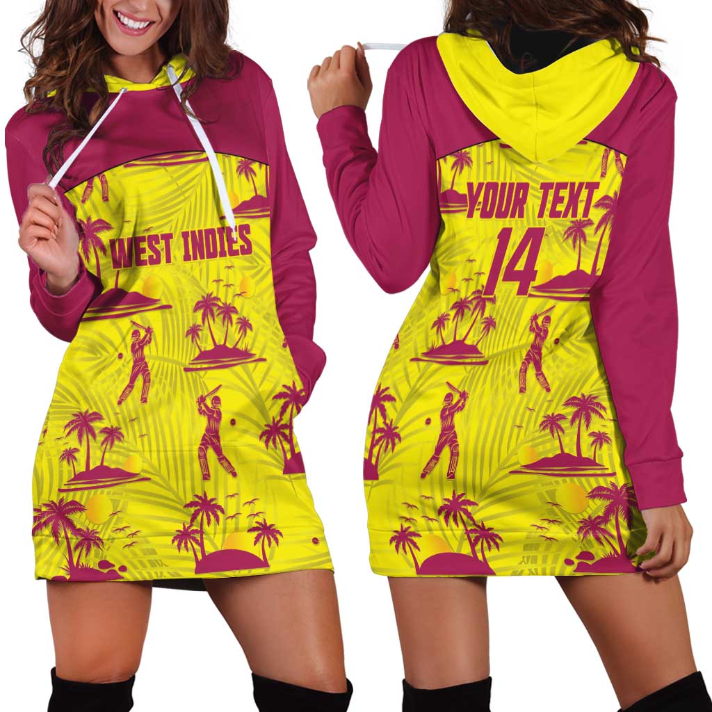 West Indies Cricket Custom Hoodie Dress Windies Palm Tree Tropical Style - Wonder Print Shop
