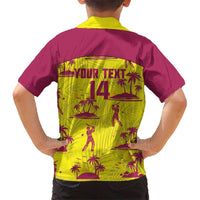 West Indies Cricket Custom Kid Hawaiian Shirt Windies Palm Tree Tropical Style - Wonder Print Shop