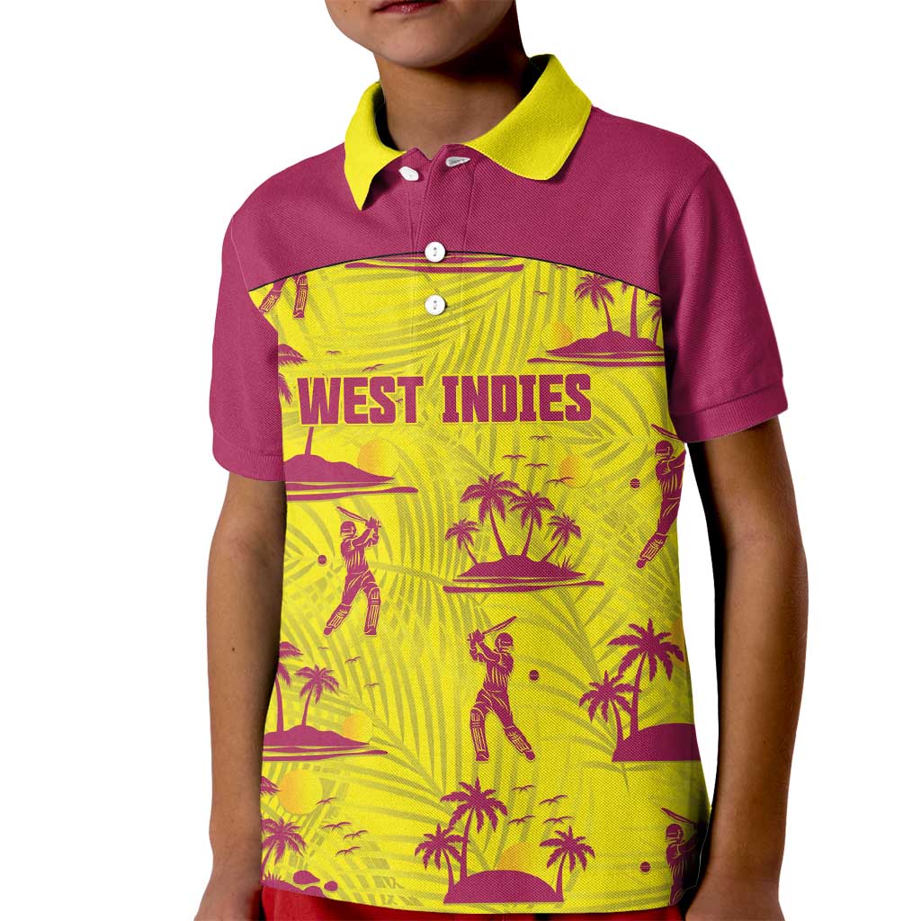 West Indies Cricket Custom Kid Polo Shirt Windies Palm Tree Tropical Style - Wonder Print Shop