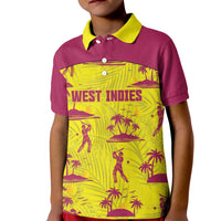 West Indies Cricket Custom Kid Polo Shirt Windies Palm Tree Tropical Style - Wonder Print Shop
