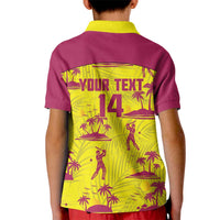 West Indies Cricket Custom Kid Polo Shirt Windies Palm Tree Tropical Style - Wonder Print Shop