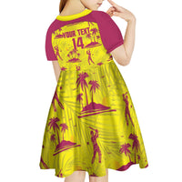 West Indies Cricket Custom Kid Short Sleeve Dress Windies Palm Tree Tropical Style - Wonder Print Shop