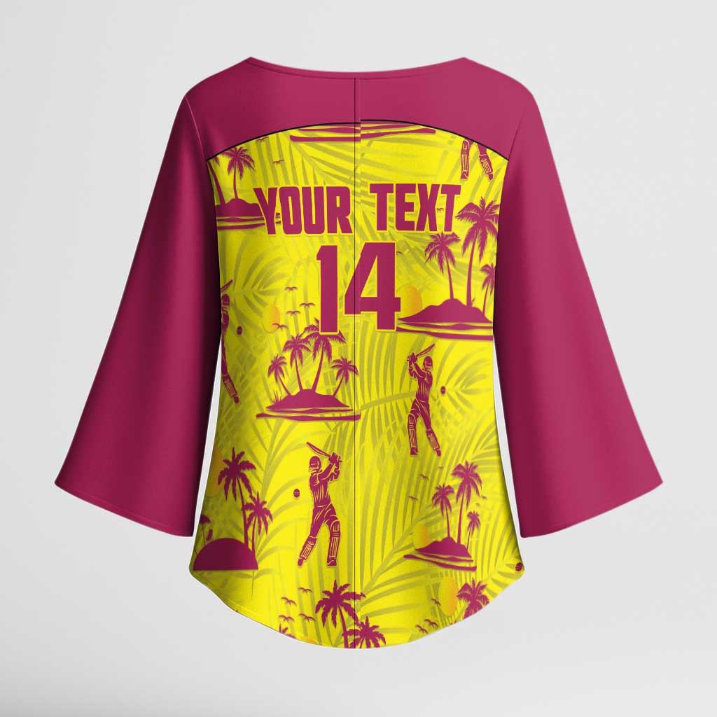 West Indies Cricket Custom Kimono Sleeve Blouse Windies Palm Tree Tropical Style - Wonder Print Shop