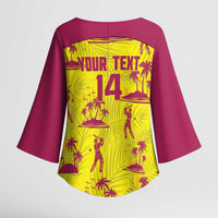West Indies Cricket Custom Kimono Sleeve Blouse Windies Palm Tree Tropical Style - Wonder Print Shop